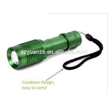 green led hunting flashlight Rechargeable Flashlight with carabiner